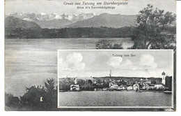 4072l: AK Tutzing Am Starnbergersee, Blick Karwendelgebirge, Gelaufen 1910 Nach Wien - Tutzing