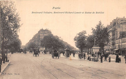 PARIS-75011-BLD VOLTAIRE , BLD RICHARD LENOIR ET STATUE DE BOBILLOT - Arrondissement: 11
