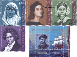 NEW Moldova 2020 Set Of 4 Stamps And Block Personalities Who Changed The World History MNH - Moldavie