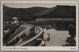 Schleiden Gemünd - S/w Urftsee In Der Eifel Mit Sperrmauer   Französische Militärpost Feldpost - Schleiden