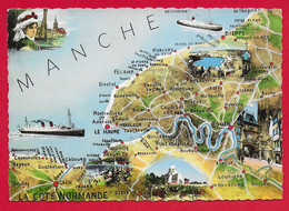 CARTOLINA NV FRANCIA - La Cote Normande - Carta Geografica - Carte Geographique - 10 X 15 - Mapas
