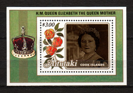 Aitutaki 1985 Mi Block 56 MNH - 85TH BIRTHDAY QUEEN MOTHER ELIZABETH (*) - Royalties, Royals
