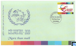 Sri Lanka Stamps 2020, World Post Day, FDC - Sri Lanka (Ceilán) (1948-...)