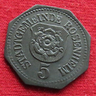 Germany Rosenheim  5  Pfennig  1917 Bavaria  Alemania Allemagne Alemanha Zinc Notgeld 371 - Other & Unclassified