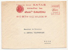 FRANCE - Enveloppe EMA - Timbrez Avec SATAS - Consultez Les Etabl. GAUDIO - 12/9/1957 - NICE WILSON - Freistempel