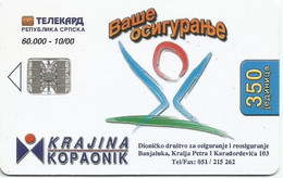 Bosnia (Serb Republic) 2000. Chip Card 350 UNITS 60.000 - 10/00 - Bosnien