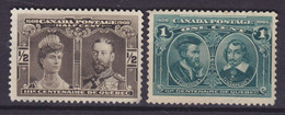 Canada 1908 Mi. 84-85 Princesse Mary & Prince George, Jacques Cartier & Samuel Champlain, MNG (*) - Nuevos