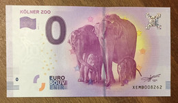 2017 BILLET 0 EURO SOUVENIR ALLEMAGNE DEUTSCHLAND KÖLNER ELEPHANTS ZOO ZERO 0 EURO SCHEIN BANKNOTE PAPER MONEY - [17] Falsi & Campioni