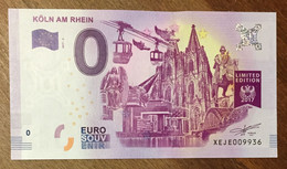 2017 BILLET 0 EURO SOUVENIR ALLEMAGNE DEUTSCHLAND KÖLN AM RHEIN ZERO 0 EURO SCHEIN BANKNOTE PAPER MONEY - [17] Falsos & Especimenes