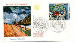 1976 -- FDC --- Oeuvre De Vlaminck  --Paysage Hollandais -- Cachet  Paris - 75 - 1970-1979