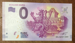 2017 BILLET 0 EURO SOUVENIR ALLEMAGNE DEUTSCHLAND SCHLOSS BURG ZERO 0 EURO SCHEIN BANKNOTE PAPER MONEY - [17] Falsos & Especimenes