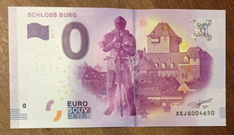 2017 BILLET 0 EURO SOUVENIR ALLEMAGNE DEUTSCHLAND SCHLOSS BURG ZERO 0 EURO SCHEIN BANKNOTE PAPER MONEY - [17] Falsos & Especimenes