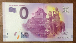 2017 BILLET 0 EURO SOUVENIR ALLEMAGNE DEUTSCHLAND SCHLOSS BURG ZERO 0 EURO SCHEIN BANKNOTE PAPER MONEY - Specimen