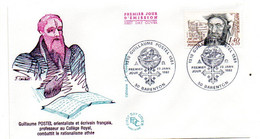 1982--FDC-- Guillaume POSTEL--écrivain---cachet  BARENTON - 50 - 1980-1989