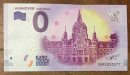 2017 BILLET 0 EURO SOUVENIR ALLEMAGNE DEUTSCHLAND HANNOVER ZERO 0 EURO SCHEIN BANKNOTE PAPER MONEY - [17] Vals & Specimens