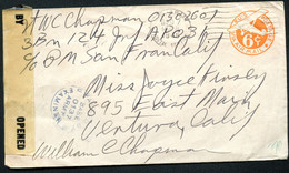 UC3 PSE Airmail Cover ARMY POSTAL SERVICE CENSORED Used 1945 - 1941-60