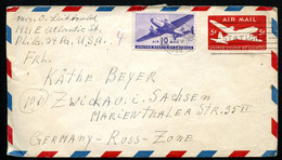 UC15 PSE Airmail Cover Used Philadelphia PA To Germany Soviet Zone 1948 - 1941-60