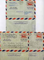 UC16d Aerogrammes 3 Diff. Overlays To Denmark And Germany 1956-58 Cat. $25.50 - 1941-60