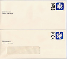 UO77 2 Diff. PSE Official Envelopes Mint 1988 - 1981-00