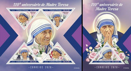 S. Tomè 2020, Mother Teresa, 4val In BF +BF - Mère Teresa