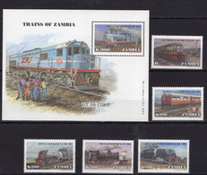 Zambia - Locomotives Trains On Stamps - MNH** Del.7 - Trains