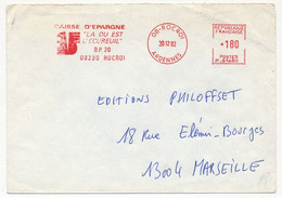 FRANCE - Enveloppe EMA - Caisse D'Epargne, La Ou Est L'Ecureuil - B.P. 20 08230 ROCROI - 30/12/1982 - Freistempel