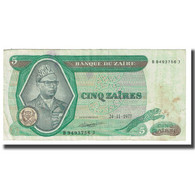 Billet, Zaïre, 5 Zaïres, 1977, 1977-11-24, KM:21a, TB - Zaire