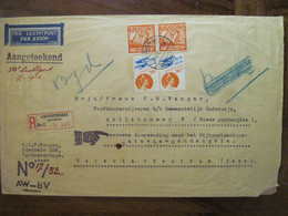 Nederland 1932 Luchtpost Gondangdia Hollande Gravenhage Reco Cover Java Indonesia Weltevreden Air Mail - Lettres & Documents