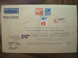 Nederland 1932 Luchtpost Gondangdia Hollande Gravenhage Reco Cover Java Indonesia Weltevreden Air Mail - Briefe U. Dokumente