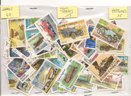 ESPACE- VOITURES-TRAINS 70 TIMBRES OBLITÉRÉS - Otros & Sin Clasificación