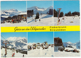 Schiparadies Fieberbrunn Streuböden 1202 M - Gasthof, Abfahrt, Babylift, Doppelsesselbahn, Bergstation - Tirol - Fieberbrunn