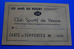 CLUB SPORTIF De VIENNE (Isère) --☛Autres Collections Sports "Les Amis Du Rugby "-☛Carte De SUPPORTER--1948 - Rugby