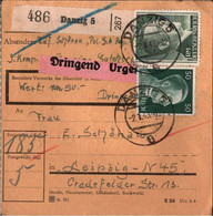 ! 1943 Danzig Nach Leipzig, Paketkarte, Deutsches Reich, 3. Reich - Cartas