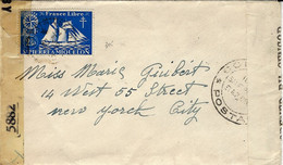 1942- Enveloppe Affr. N° 305 SEUL Pour New York  -  Censures  D B / 106  + Examiner By 5882 - Briefe U. Dokumente