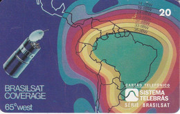 TARJETA DE BRASIL DE UN SATELITE (SATELLITE) - Espace