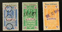 ALSACE SOCIAUX YT 13 / 14 / 16  - 13 Semaines - CV 93€ - RARE - TBE - Marken