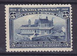Canada 1908 Mi. 87   5 Cents Cententaire De Quebec, MH* (2 Scans) - Neufs