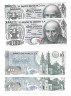 Mexique Mexico  LOT 10 Pesos 1977 UNC - Consecutives - Mexico