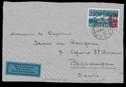1936 SCHWEIZ SUISSE - FLUGMARKE 40 A.90 - ZUMSTEIN 24 EF -•- ! (nur Als MeF Bewertet)  Brief Vorderseite - Gebruikt