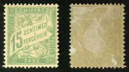N° TAXE 30a 15c Vert Papier GC Neuf N* TB Cote 30€ - 1859-1959 Mint/hinged