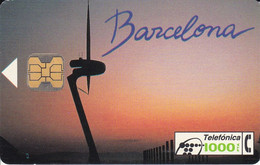 TARJETA DE ESPAÑA DE TORRE DE TELECOMUNICACIONES (SATELLITE) BARCELONA - Raumfahrt