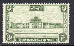 Pakistan 1949-53 3 Annas Green Redrawn Definitive, Perf. 14, MNH, SG 47 (E) - Pakistan