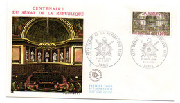 1975 -- FDC --- Centenaire Du Sénat De La République -- Cachet  Paris - 75 - 1970-1979
