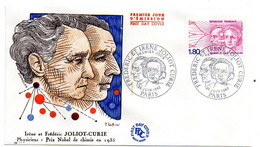 1982 -- FDC --- Irène Et Frédéric JOLIOT-CURIE --Nobel De Chimie  1935-- Cachet  Paris - 75 - 1980-1989