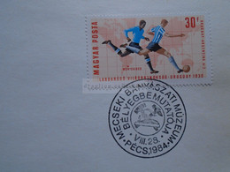 D174241 Stamp Exhibition  Mining Mecsek  Pécs 1984 Hungary  Stamp Soccer -Special Postmark Sonderstempel Cachet Spécial - Autres & Non Classés