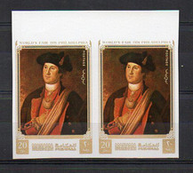 Charles W Peale. “Portrait Of Washington” - Art Stamp (Manama1972) - Imperforated Pair MNH (1W0522) - Ohne Zuordnung