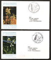 Polynésie 1977 N° 409 / 10 O FDC, Premier Jour, Orchidées, Dendrobium Finetianum, Phaïus Daenikeri, Volcan, Grande Terre - Brieven En Documenten