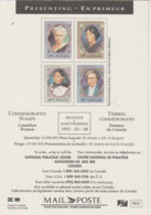 1993 Canada Post Letter Mail Presenting Poste Lettre En Primeur Canadian Women Femmes Du Canada - Postal History