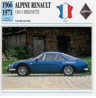 Alpine Renault 1300S Berlinette   -  1966  -  Fiche Technique Automobile (Francaise) - Turismo