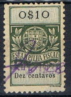 Sello Fiscal PORTUGAL 10 Ctvos, Impuestos, Matasellado 1938 º - Usati